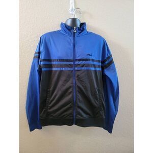 Fila Men's Blue And Black Vintage Full Zip Jacket Size Extra Large